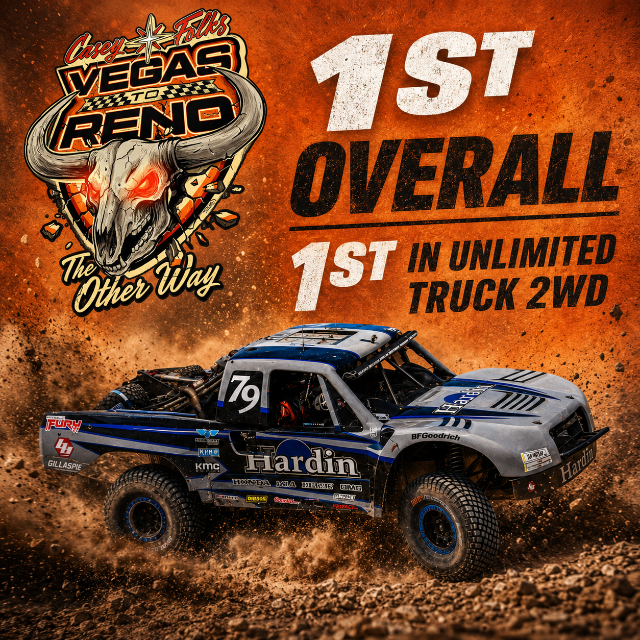 Vegas to Reno first overall and first in Unlimited Truck 2WD